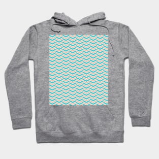 Turquoise, Peach, and White Chevron Arrow Pattern Hoodie